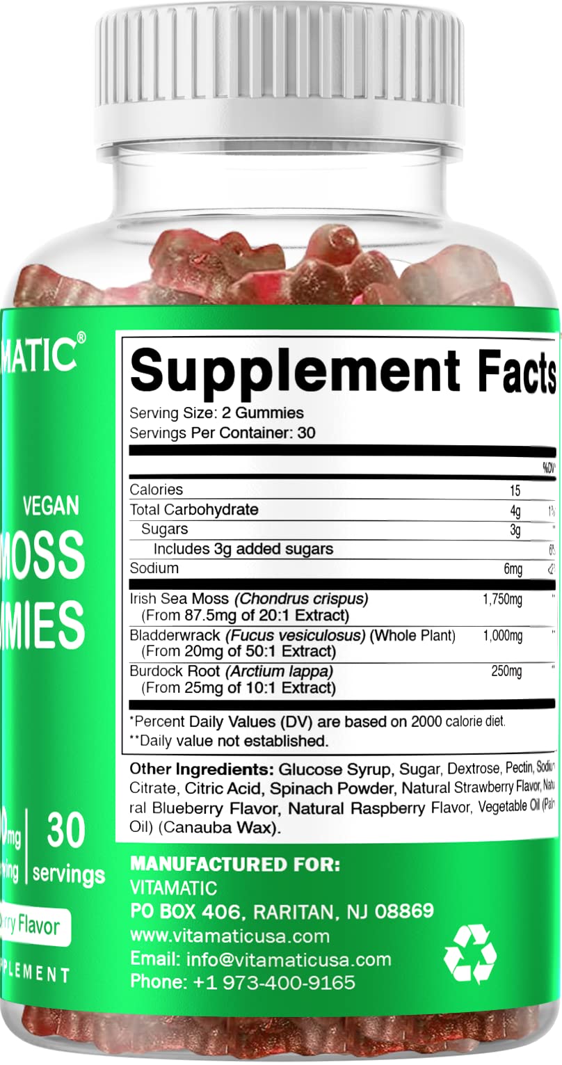 Vitamatic Irish Sea Moss Gummies - 3000 mg