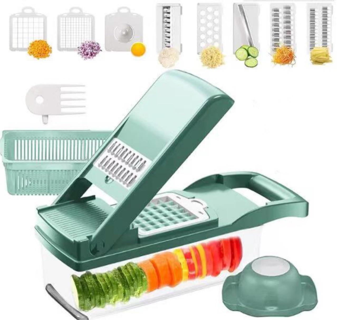 "Ultimate 12-in-1 Manual Vegetable Chopper and Slicer - Kitchen Must-Have for Effortless Food Prep!"