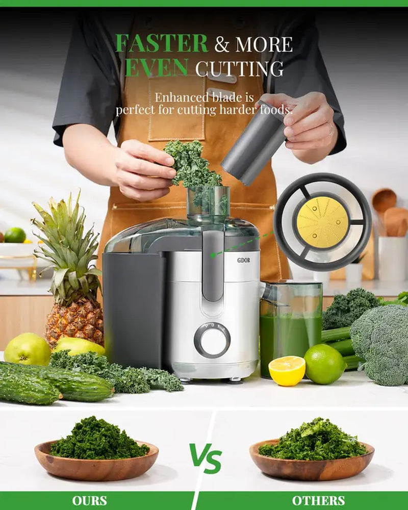 [Best Seller] Optional 650W/800W/1200W Juicer Machines with Titanium Enhanced Cut Disc, Dual Speeds Centrifugal Extractor Machines with Optional 2.5"/3” Feed Chute, for Fruits and Veggies, Anti-Drip, Includes Cleaning Brush, Bpa-Free