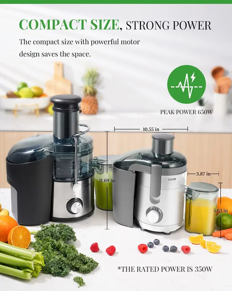 [Best Seller] Optional 650W/800W/1200W Juicer Machines with Titanium Enhanced Cut Disc, Dual Speeds Centrifugal Extractor Machines with Optional 2.5"/3” Feed Chute, for Fruits and Veggies, Anti-Drip, Includes Cleaning Brush, Bpa-Free