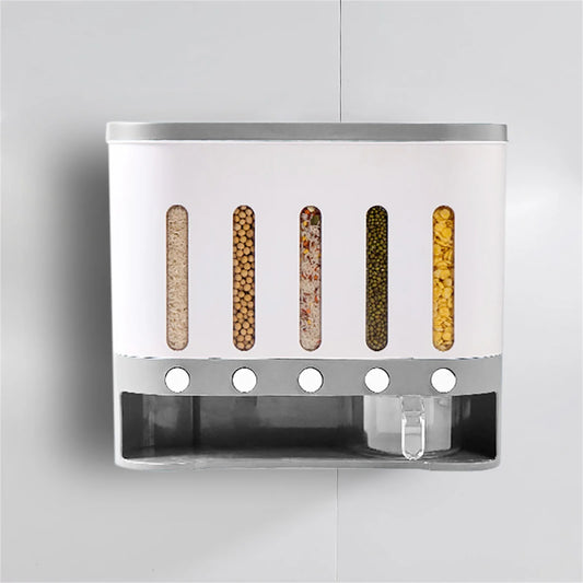 Wall-Mounted 5-in-1 Cereal and Grain Dispenser